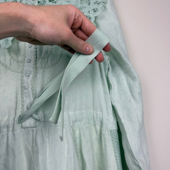 Ulla Johnson 2022 Fiona Linen Collar Cottage Handkerchief Dress - Picture 9 of 11